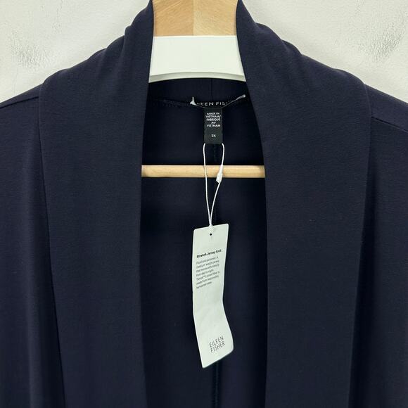 Eileen Fisher Black Open Front Cardigan - Picture 6 of 12